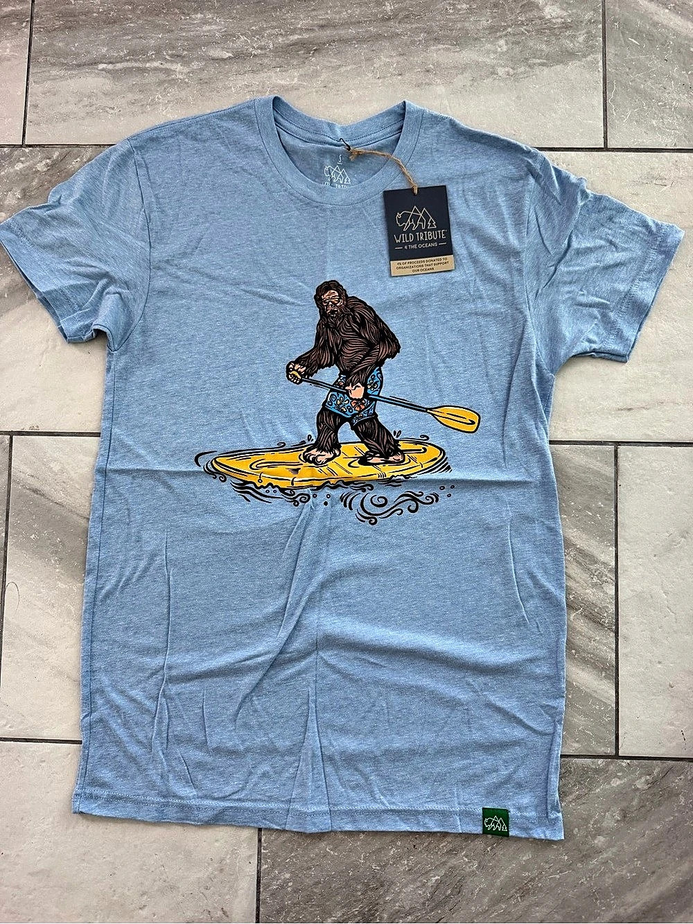 Wild Tribute Graphic Short Sleeve Tee in Blue